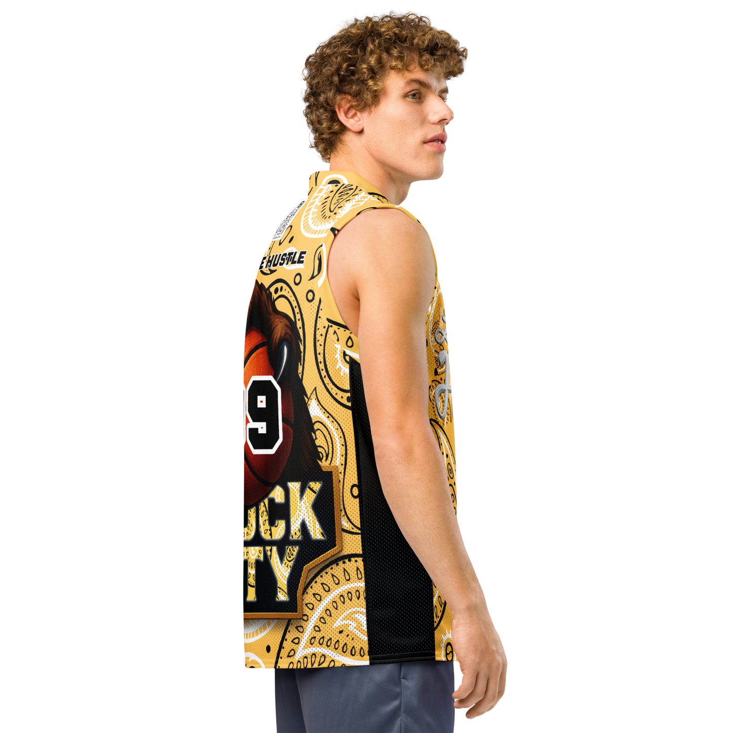 Love The Hustle® League Personalized Uni Premium Basketball Jersey Yellow Squad