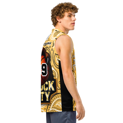 Love The Hustle® League Personalized Uni Premium Basketball Jersey Yellow Squad