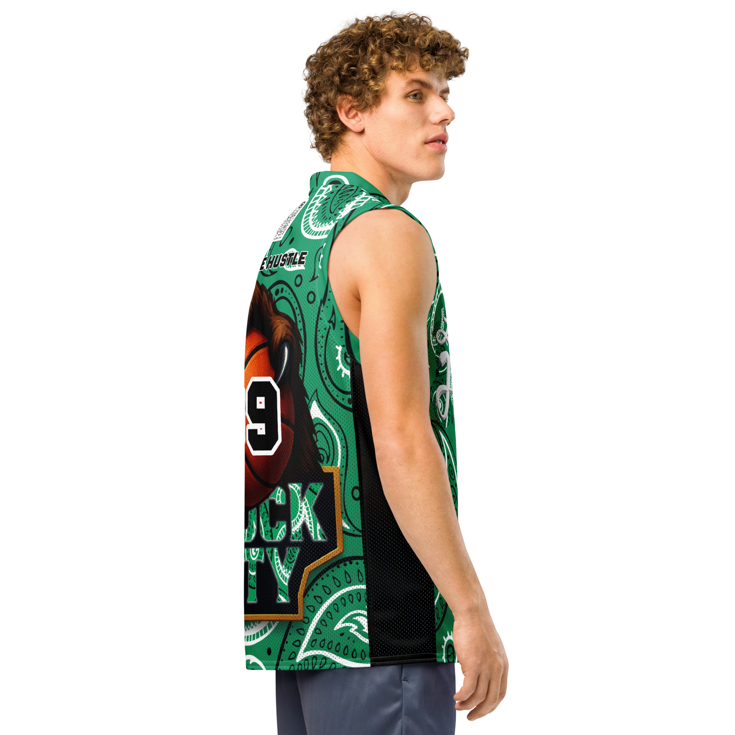 Love The Hustle® League Personalized Uni Premium Basketball Jersey Green Squad