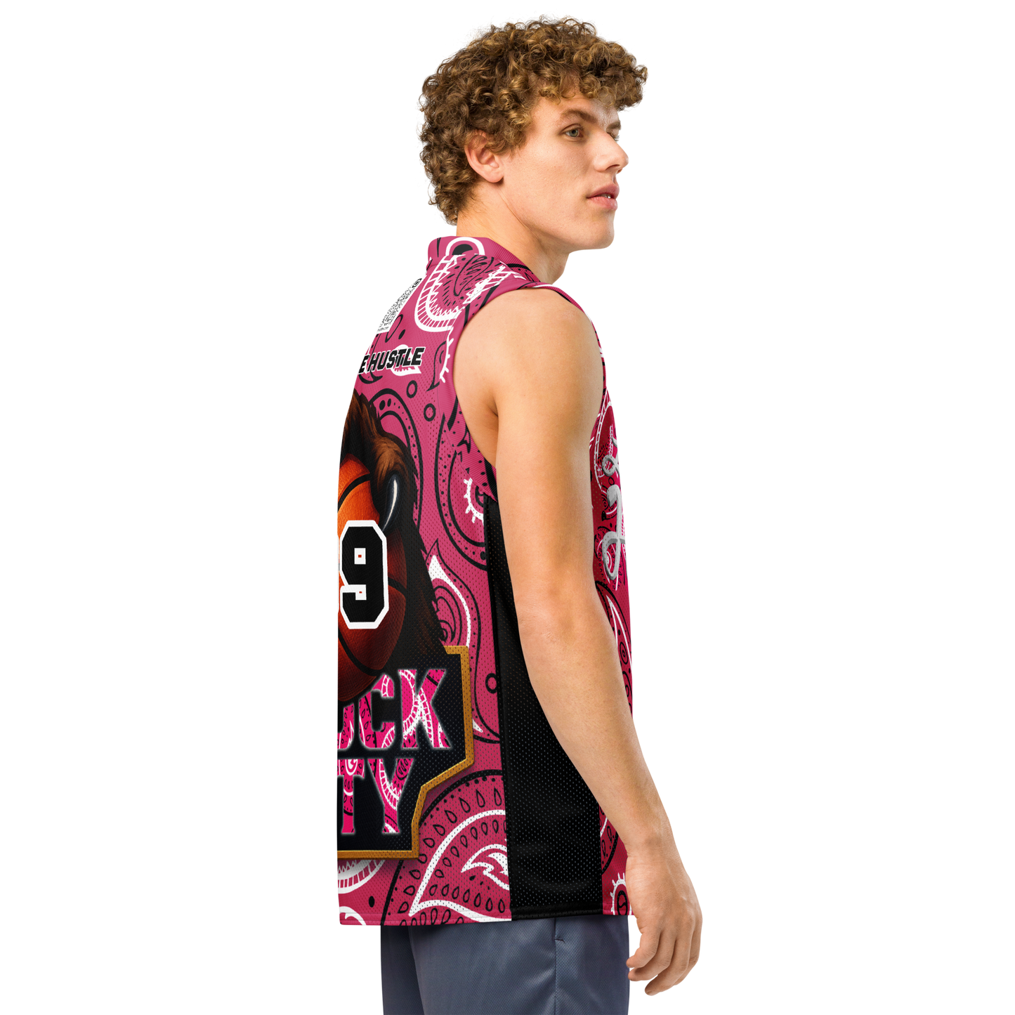 Love The Hustle® League Personalized Uni Premium Basketball Jersey Pink Squad