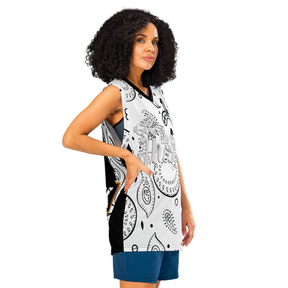 Love The Hustle® League Personalized Uni Premium Basketball Jersey White Squad