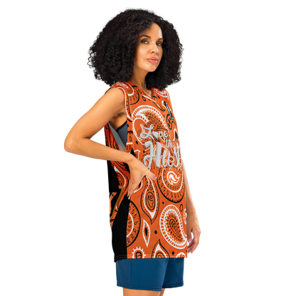 Love The Hustle® League Personalized Uni Premium Basketball Jersey Orange Squad