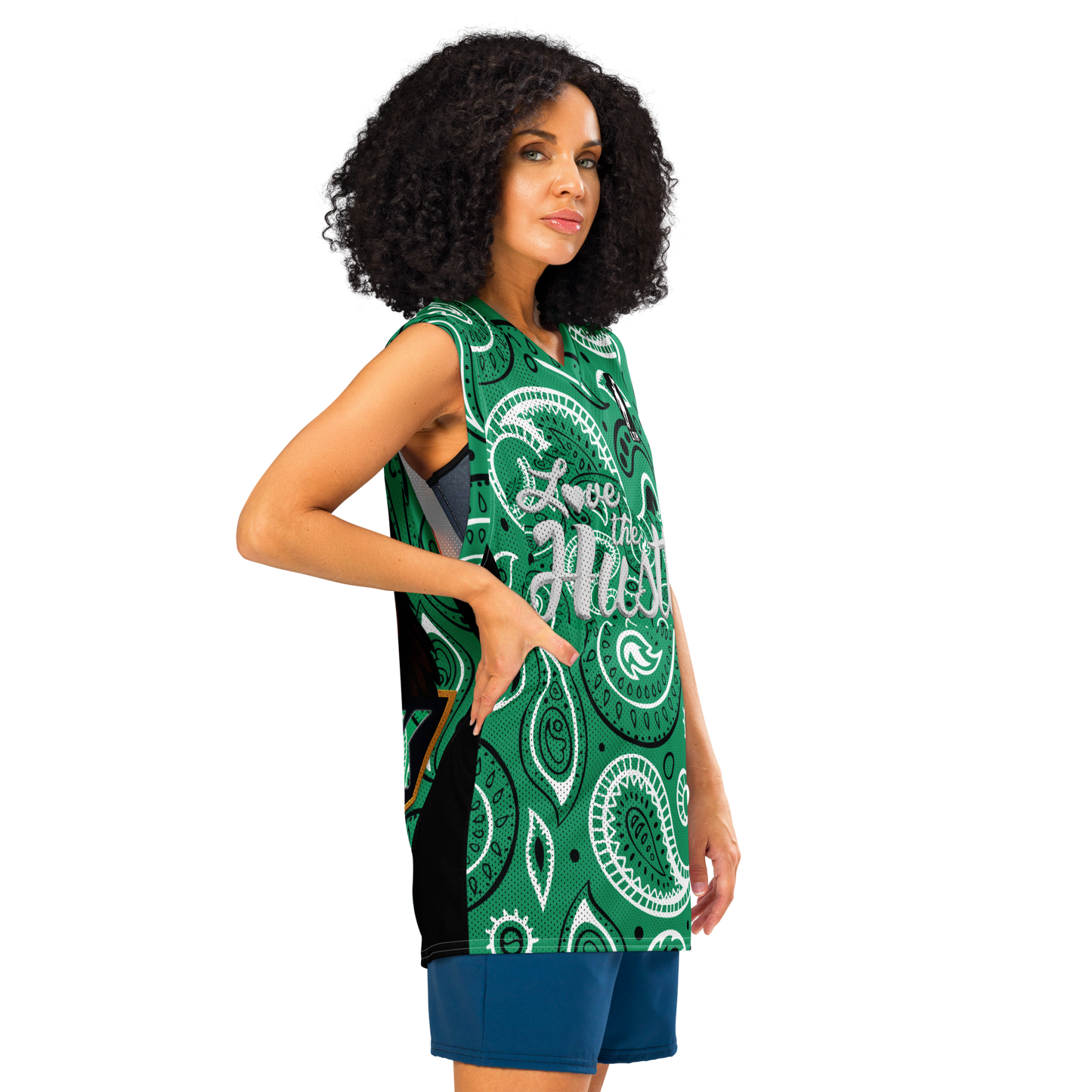 Love The Hustle® League Personalized Uni Premium Basketball Jersey Green Squad