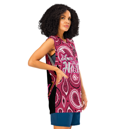 Love The Hustle® League Personalized Uni Premium Basketball Jersey Pink Squad