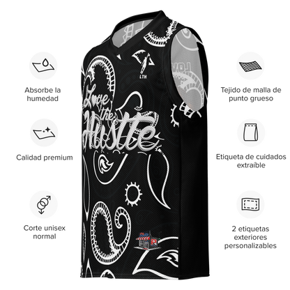 Love The Hustle® League Personalized Uni Premium Basketball Jersey Black Squad