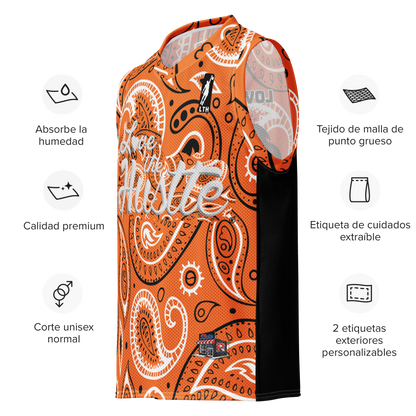 Love The Hustle® League Personalized Uni Premium Basketball Jersey Orange Squad