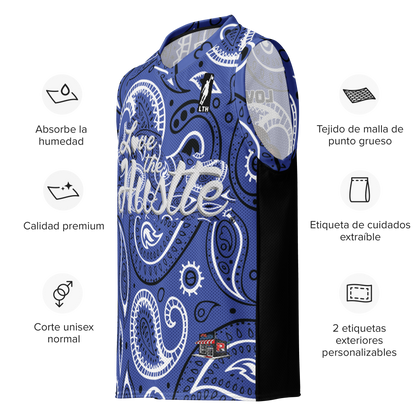 Love The Hustle® League Personalized Uni Premium Basketball Jersey Blue Squad