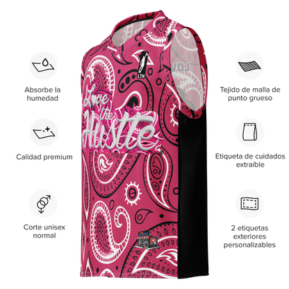 Love The Hustle® League Personalized Uni Premium Basketball Jersey Pink Squad