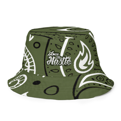 Love The Hustle® Gorro de pescador reversible de bandana con mini motivos atados