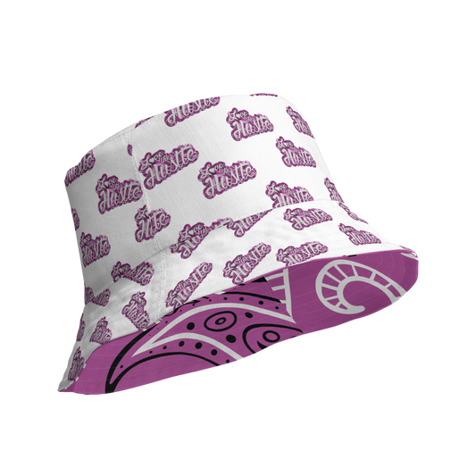 Sombrero de pescador reversible con diseño de bandana Love The Hustle™ y minimotivos