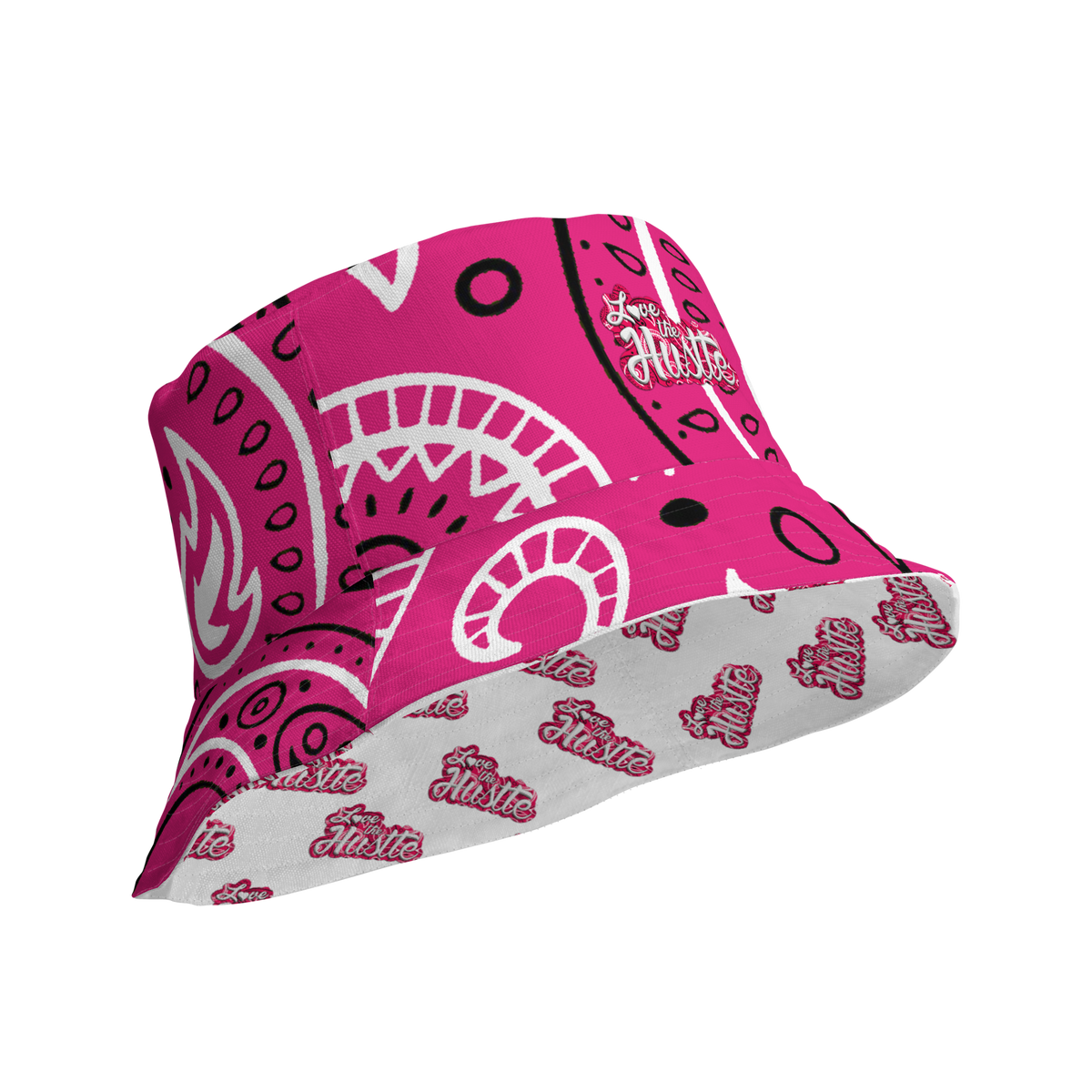 Love The Hustle® Gorro de pescador reversible de bandana con mini motivos atados