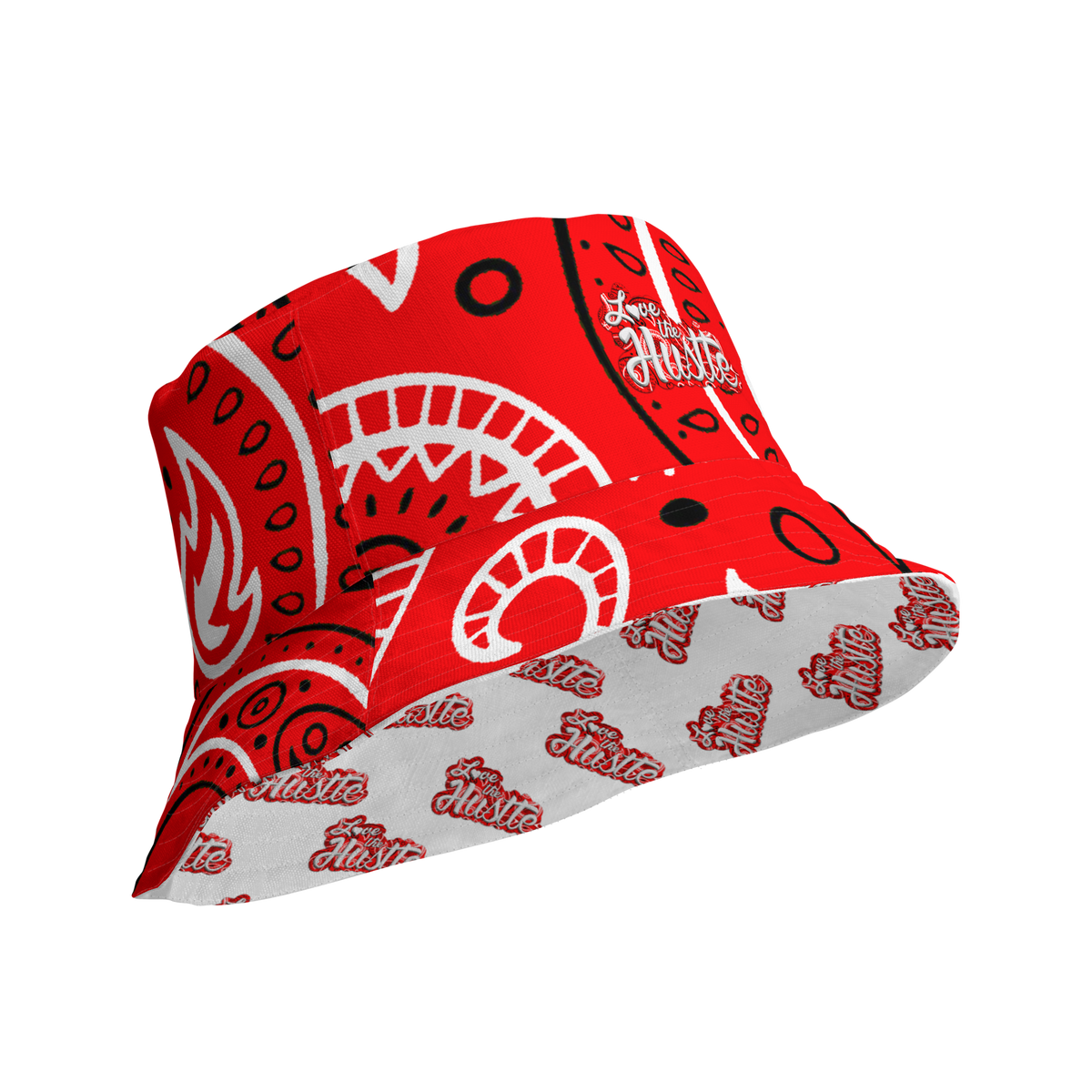 Love The Hustle® Gorro de pescador reversible de bandana con mini motivos atados