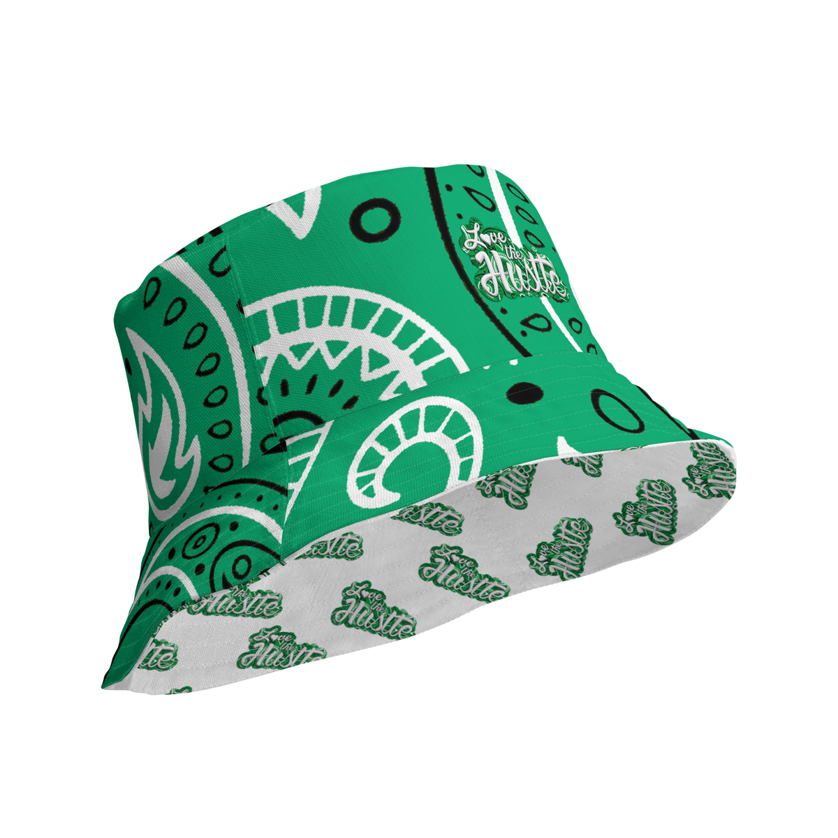 Love The Hustle® Gorro de pescador reversible de bandana con mini motivos atados