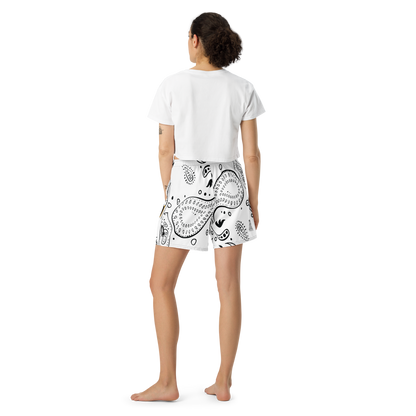 Love The Hustle® Bandana Uni Athletic Long Shorts White Squad