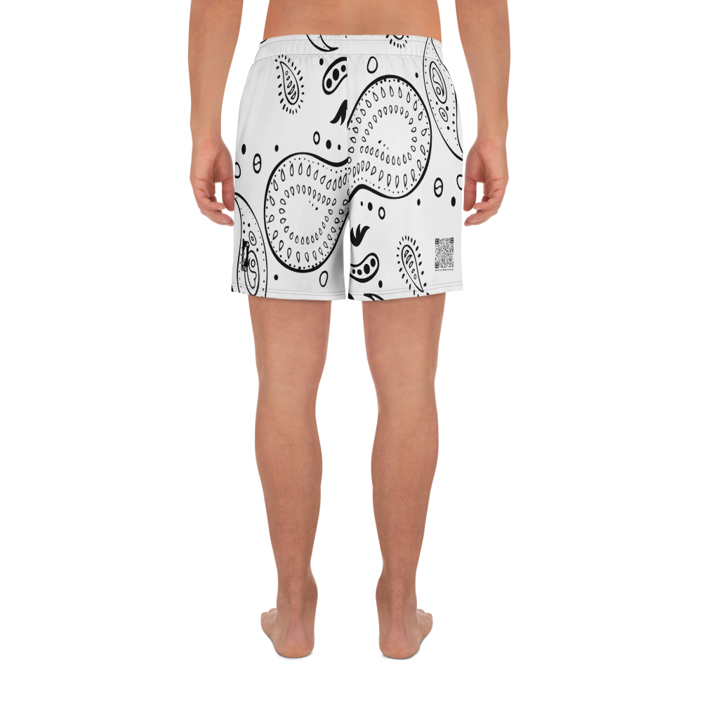 Love The Hustle® Bandana Uni Athletic Long Shorts White Squad