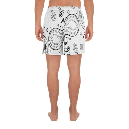 Love The Hustle® Bandana Uni Athletic Long Shorts White Squad