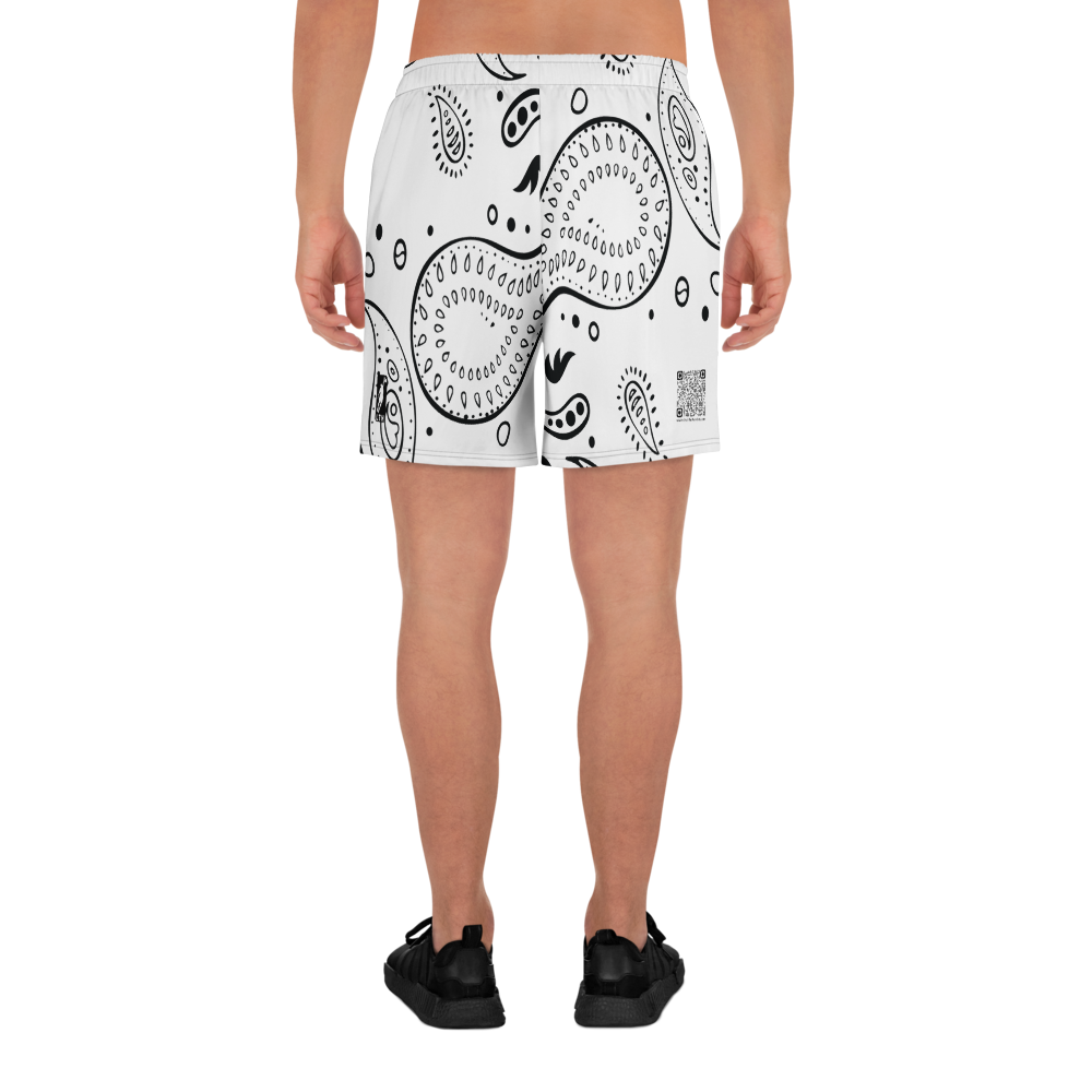 Love The Hustle® Bandana Uni Athletic Long Shorts White Squad