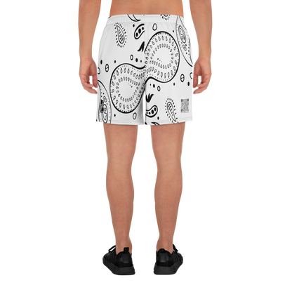 Love The Hustle® Bandana Uni Athletic Long Shorts White Squad