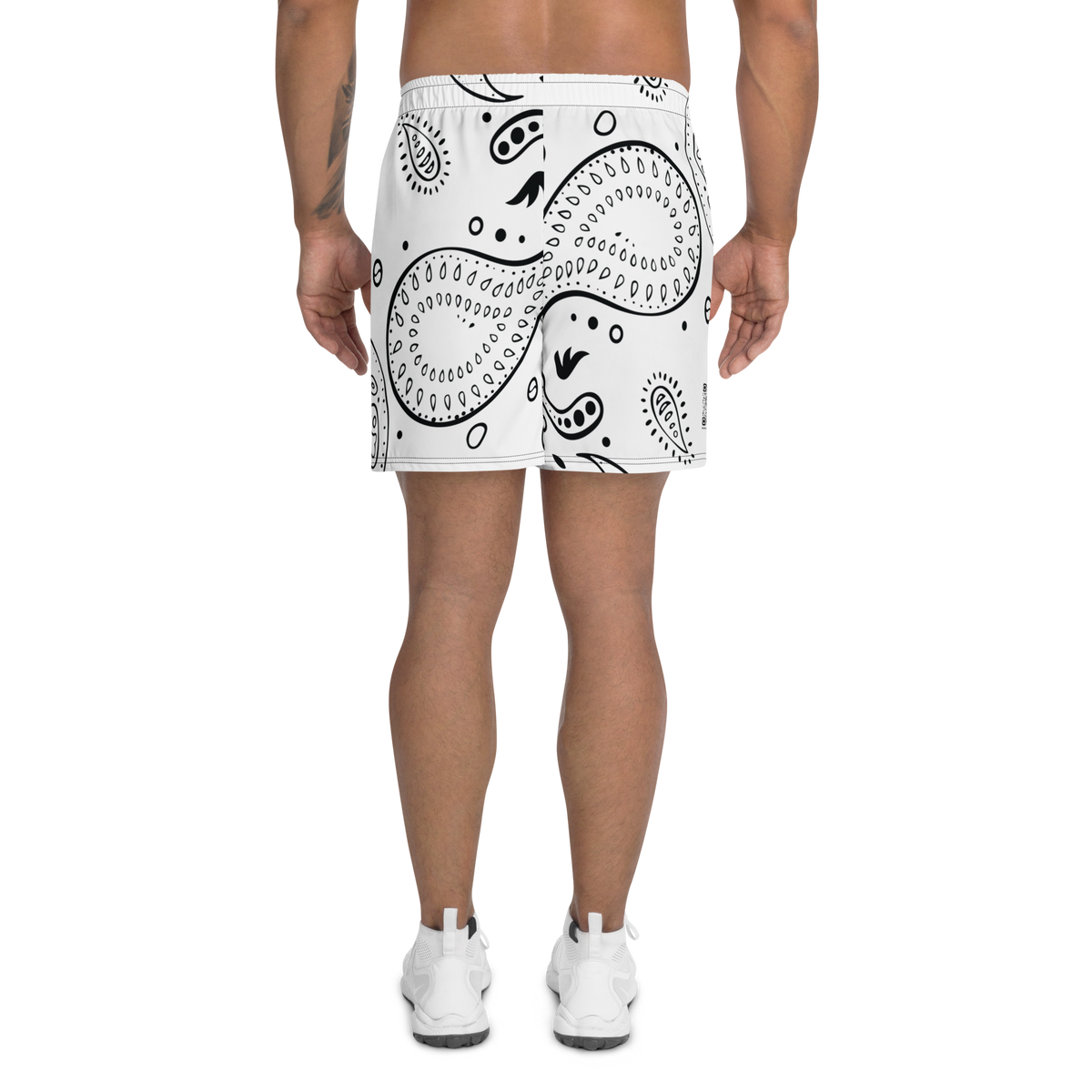Love The Hustle® Bandana Uni Athletic Long Shorts White Squad