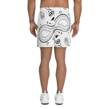 Love The Hustle® Bandana Uni Athletic Long Shorts White Squad