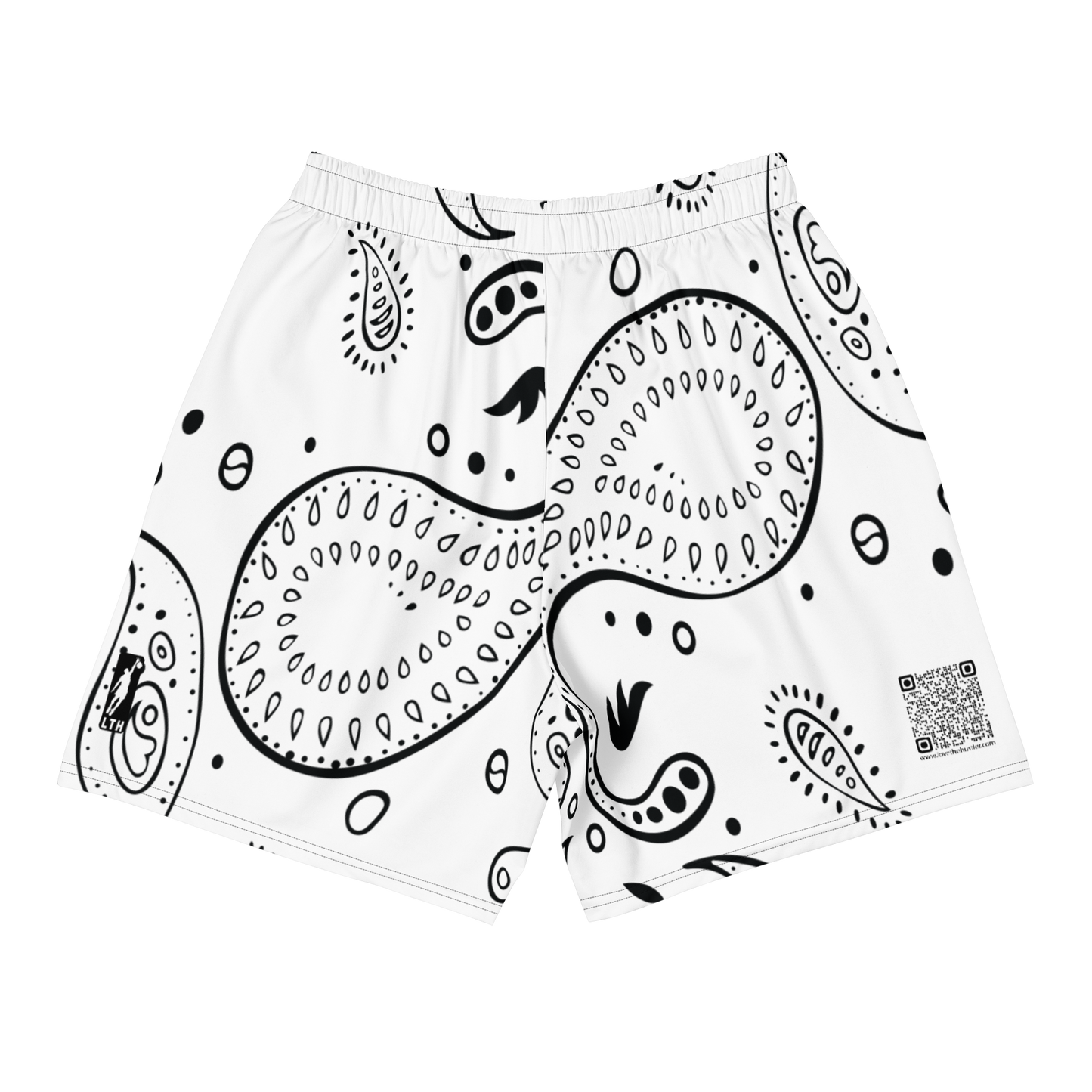 Love The Hustle® Bandana Uni Athletic Long Shorts White Squad