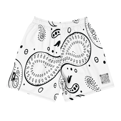 Love The Hustle® Bandana Uni Athletic Long Shorts White Squad