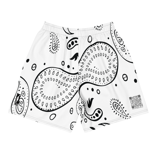 Love The Hustle® Bandana Uni Athletic Long Shorts White Squad
