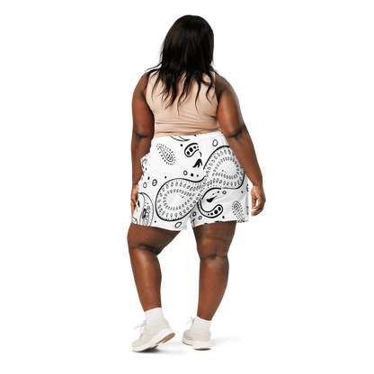Love The Hustle® Bandana Uni Athletic Long Shorts White Squad