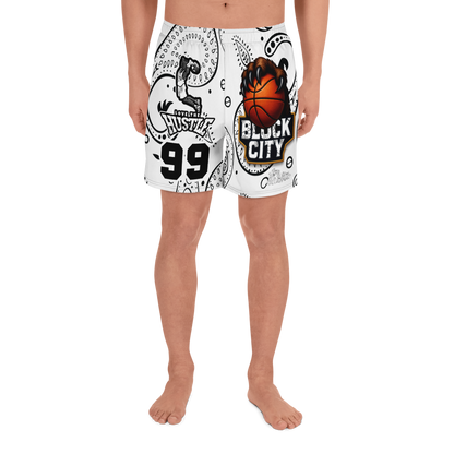 Love The Hustle® Bandana Uni Athletic Long Shorts White Squad