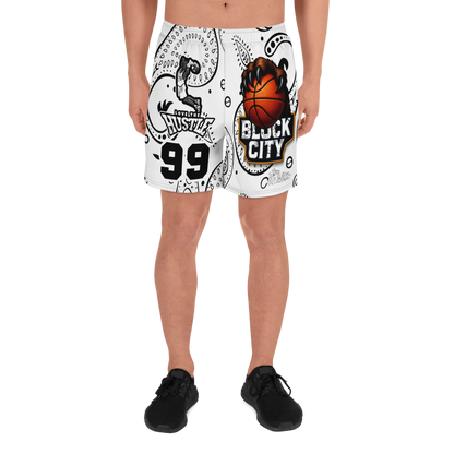 Love The Hustle® Bandana Uni Athletic Long Shorts White Squad