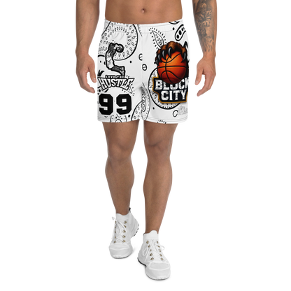 Love The Hustle® Bandana Uni Athletic Long Shorts White Squad