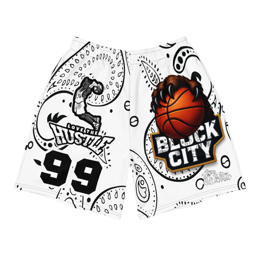 Love The Hustle® Bandana Uni Athletic Long Shorts White Squad