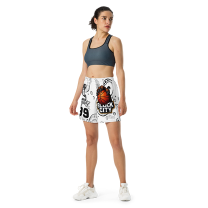 Love The Hustle® Bandana Uni Athletic Long Shorts White Squad