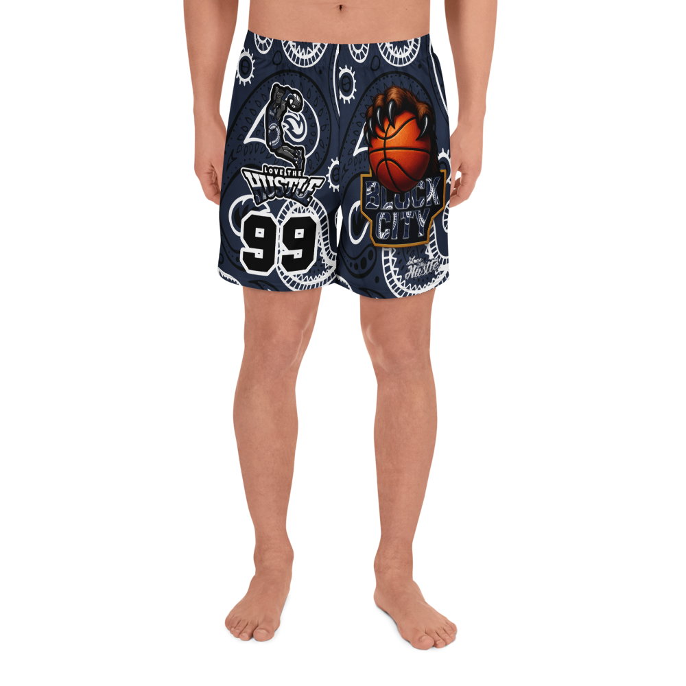 Love The Hustle® Personalized Uni Athletic Long Shorts Navy Squad