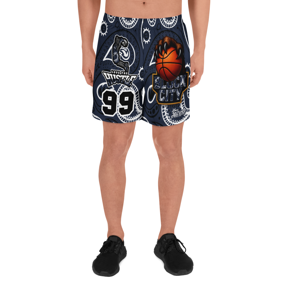Love The Hustle® Personalized Uni Athletic Long Shorts Navy Squad