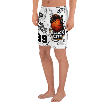 Love The Hustle® Bandana Uni Athletic Long Shorts White Squad