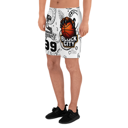 Love The Hustle® Bandana Uni Athletic Long Shorts White Squad