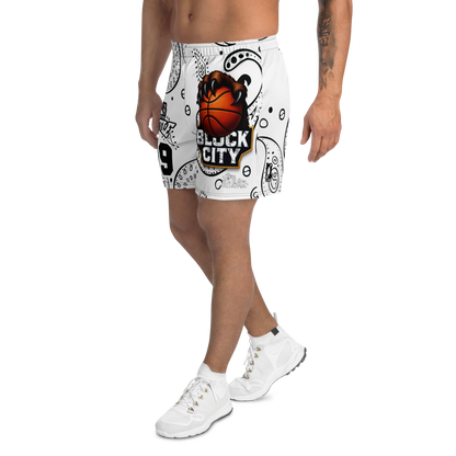 Love The Hustle® Bandana Uni Athletic Long Shorts White Squad
