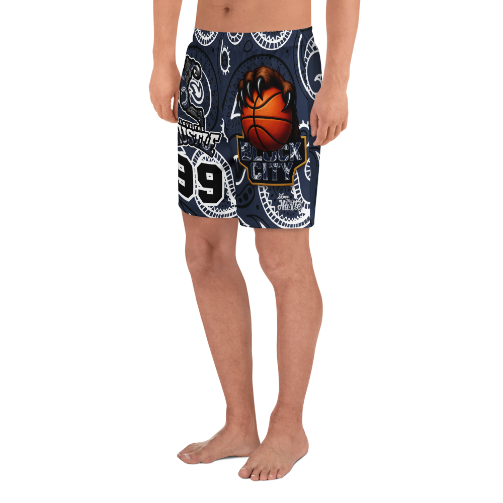 Love The Hustle® Personalized Uni Athletic Long Shorts Navy Squad