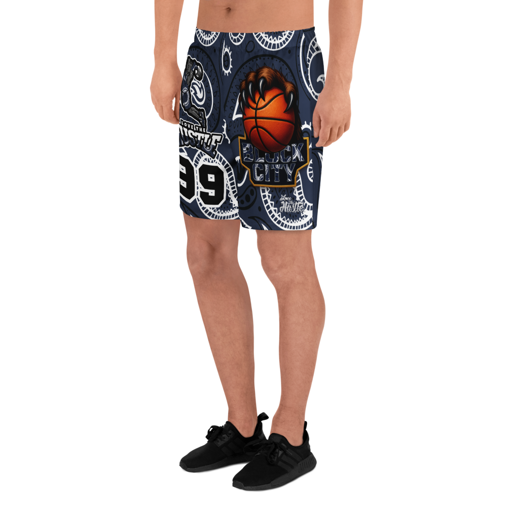 Love The Hustle® Personalized Uni Athletic Long Shorts Navy Squad