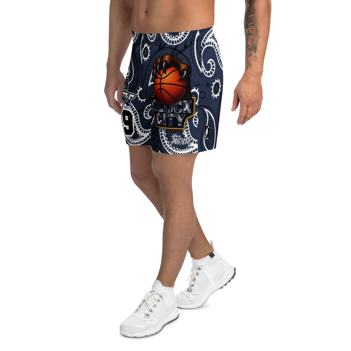 Love The Hustle® Personalized Uni Athletic Long Shorts Navy Squad