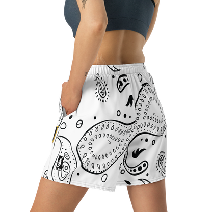 Love The Hustle® Bandana Uni Athletic Long Shorts White Squad