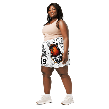 Love The Hustle® Bandana Uni Athletic Long Shorts White Squad