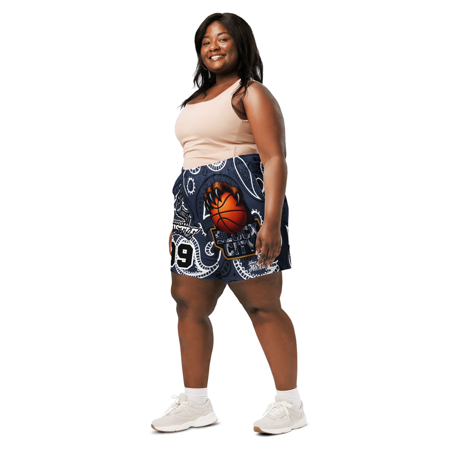 Love The Hustle® Personalized Uni Athletic Long Shorts Navy Squad