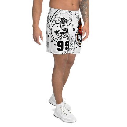 Love The Hustle® Bandana Uni Athletic Long Shorts White Squad