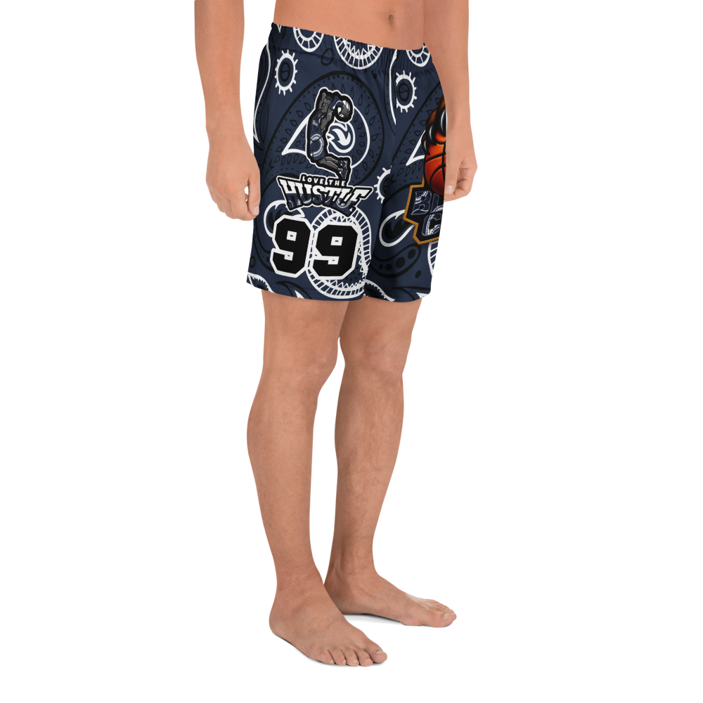 Love The Hustle® Personalized Uni Athletic Long Shorts Navy Squad
