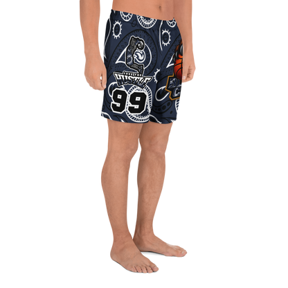 Love The Hustle® Personalized Uni Athletic Long Shorts Navy Squad