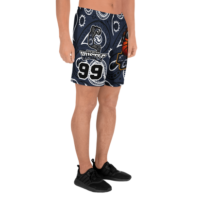 Love The Hustle® Personalized Uni Athletic Long Shorts Navy Squad