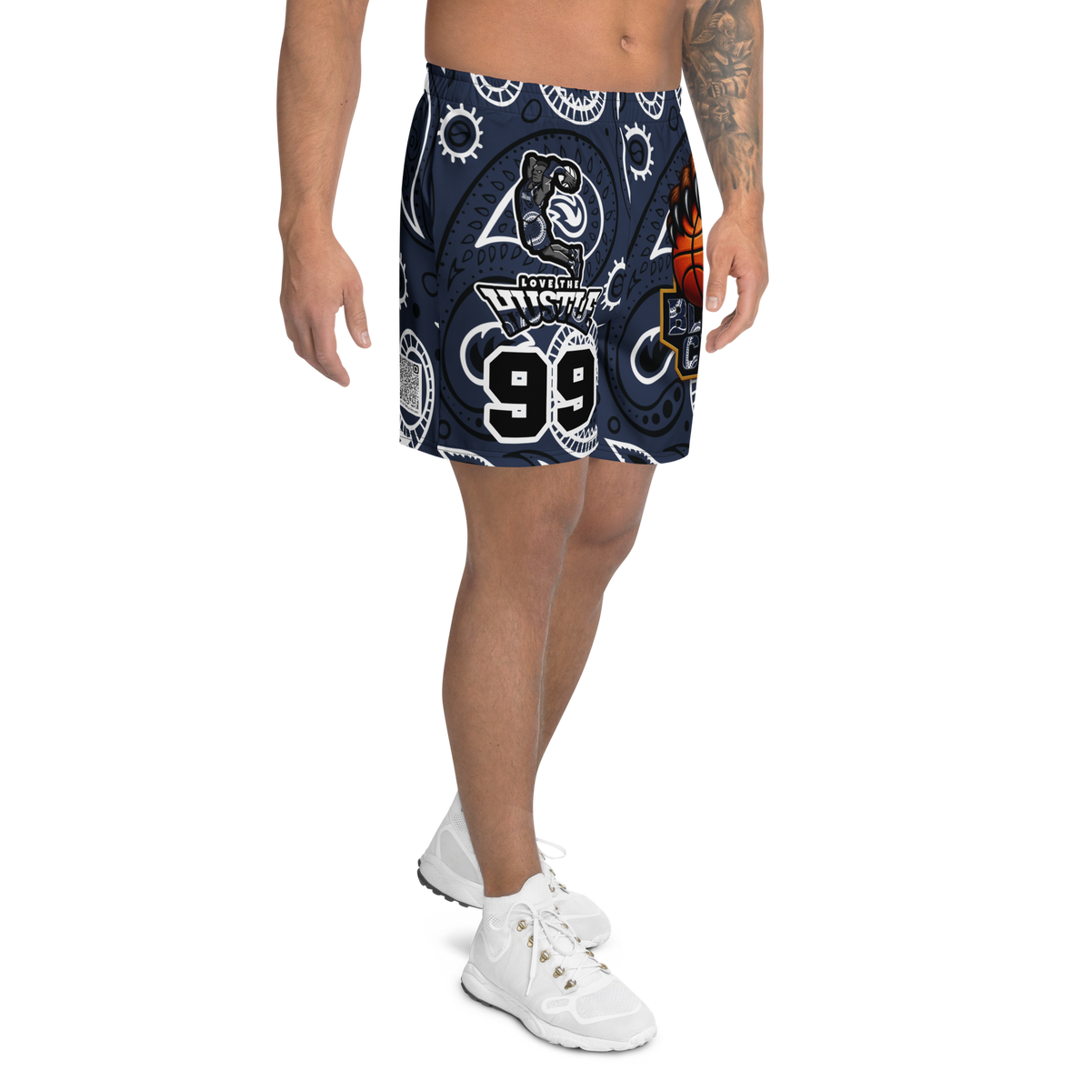 Love The Hustle® Personalized Uni Athletic Long Shorts Navy Squad