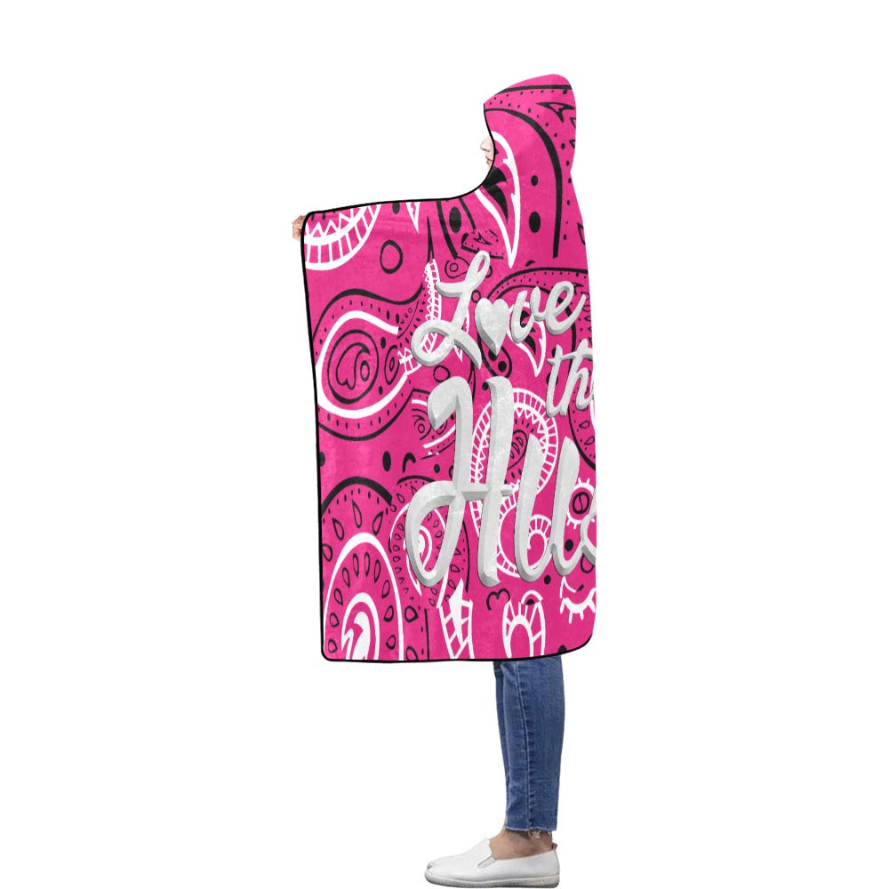 Love The Hustle Flannel Hooded Blanket 60"x80"